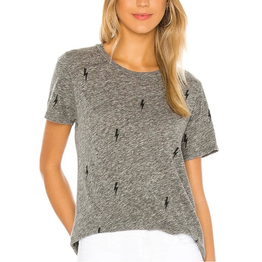 Gray t shirt with lightning bolts [Michael Lauren]